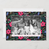 Poinsettia Magic Pink kerstfeestdag — Fotokaart Feestdagenkaart (Voorkant)