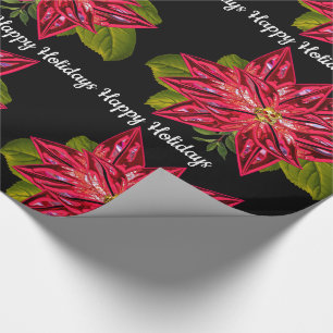 Poinsettia Magisch Victoriaans Kerstfeest Cadeaupapier