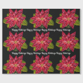Poinsettia  magische Victoriaans kerst Cadeaupapier (Vlak)