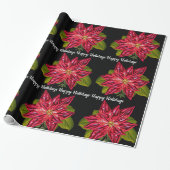 Poinsettia  magische Victoriaans kerst Cadeaupapier (Uitgerold)