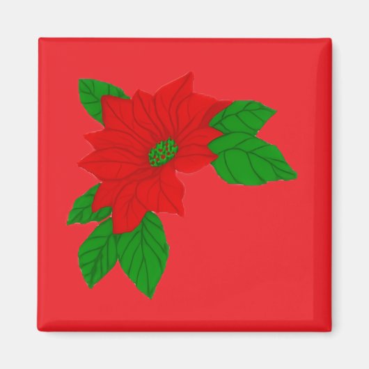 Poinsettia magneet (Voorkant)