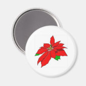 Poinsettia Magnet voor Kerstmis (Voorkant / Achterkant)