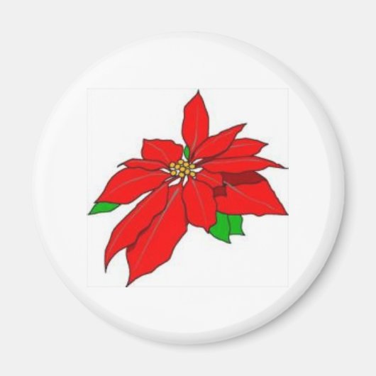 Poinsettia Magnet voor Kerstmis (Voorkant)