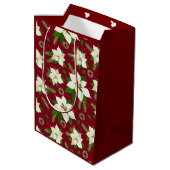 Poinsettia Medium Cadeauzakje (Achterkant Gekanteld)