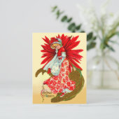 Poinsettia Meisje Briefkaart (Staand voorkant)