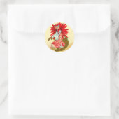 Poinsettia Meisje Ronde Sticker (Tas)