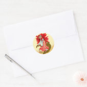 Poinsettia Meisje Ronde Sticker (Envelop)