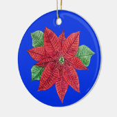 Poinsettia MEMORIAL Ornament/Blue - Aanpassen! Keramisch Ornament (Links)