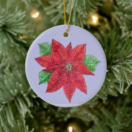 Poinsettia MEMORIAL Ornament/Lavender - Aanpassen! Keramisch Ornament
