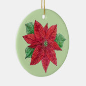 Poinsettia MEMORIAL Ornament/Mint - Pas aan! Keramisch Ornament (Rechts)
