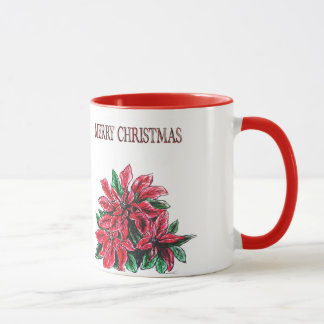 POINSETTIA MERRY CHRISTMAS ART MOK