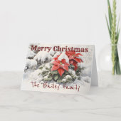Poinsettia Merry kerst Kaart (Voorkant)