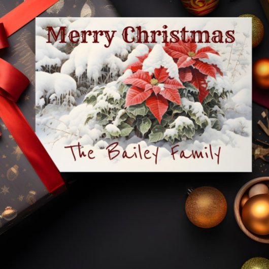 Poinsettia Merry kerst Kaart