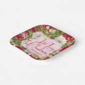 Poinsettia Merry kerst Papieren Bordje (Gebogen)