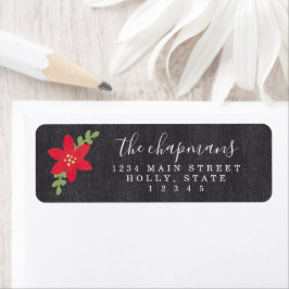 Poinsettia Merry kerst Return Label