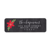 Poinsettia Merry kerst Return Label (Voorkant)