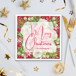 Poinsettia Merry kerst Servet