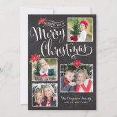 Poinsettia Merry-kerstfotokaart Feestdagenkaart (Voorkant)