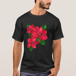Poinsettia Merry Kerstmis Flower Happy Xmas T-shirt