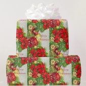 Poinsettia Merry Kerstrode groene cadeau Cadeaupapier