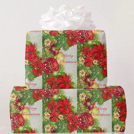 Poinsettia Merry Kerstrode groene cadeau Cadeaupapier