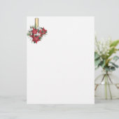 Poinsettia met Candle Bouquet Briefhoofd (Staand voorkant)