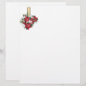 Poinsettia met Candle Bouquet Briefhoofd (Voorkant / Achterkant)