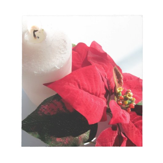 Poinsettia met kaars notitieblok (Voorkant)