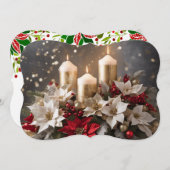 Poinsettia Middelpunt Voeg Handtekening & Groet to Feestdagenkaart (Voorkant / Achterkant)