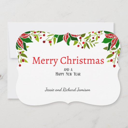 Poinsettia Middelpunt Voeg Handtekening & Groet to Feestdagenkaart (Achterkant)