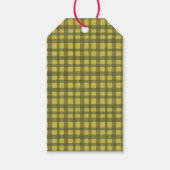 Poinsettia Minimal Green Gingham Vrolijk kerstfees Cadeaulabel (Achterkant)