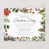 Poinsettia Mistletoe Floral Script Kerstfeest (Voorkant)