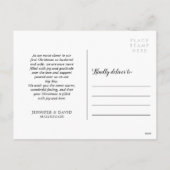 Poinsettia & Mistletoe - Kerstbruiloft Foto Feestdagenkaart (Achterkant)