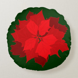 Poinsettia modern Kerst rood groen gooi kussen