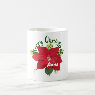 Poinsettia Mok voor aangepaste naam