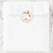 Poinsettia Monogram Envelope Seal Stickers (Tas)