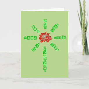 Poinsettia Music Gifts Food Decorations Tree Feestdagen Kaart