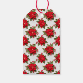 Poinsettia Needlework Christmas Feestdagen Felt Cadeaulabel