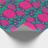 Poinsettia Neon Cadeaupapier (Hoek)