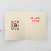 Poinsettia Nordic Christmas Minimal Style Kaart (Binnen)