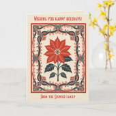 Poinsettia Nordic Christmas Minimal Style Kaart (Gele Bloem)