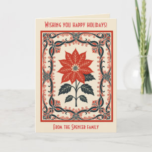 Poinsettia Nordic Kerstmis Minimaal Stijl Kaart