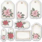  Poinsettia Notitiekaarten Ephemera Stickers (Voorkant)