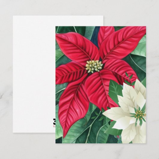 Poinsettia Notitiekaartje (Voorkant / Achterkant)