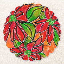 "Poinsettia" Onderzetter van pulpboard