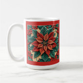 Poinsettia op rode kerst  koffiemok (Links)