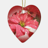 Poinsettia op rood keramisch ornament (Links)
