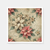  Poinsettia op Script Decoupage servetten (Voorkant)