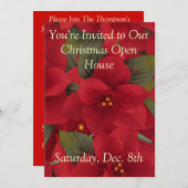 Poinsettia Open House Kaart (Voorkant / Achterkant)
