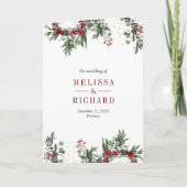 Poinsettia Openhaard Kerstmis QR Code Bruiloft (Voorkant)